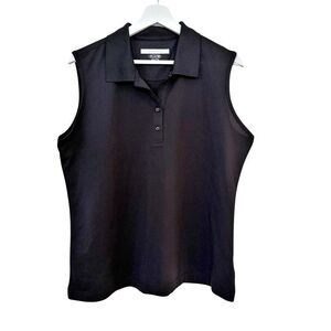 Greg Norman Sleeveless Black Play Dry Polo Shirt